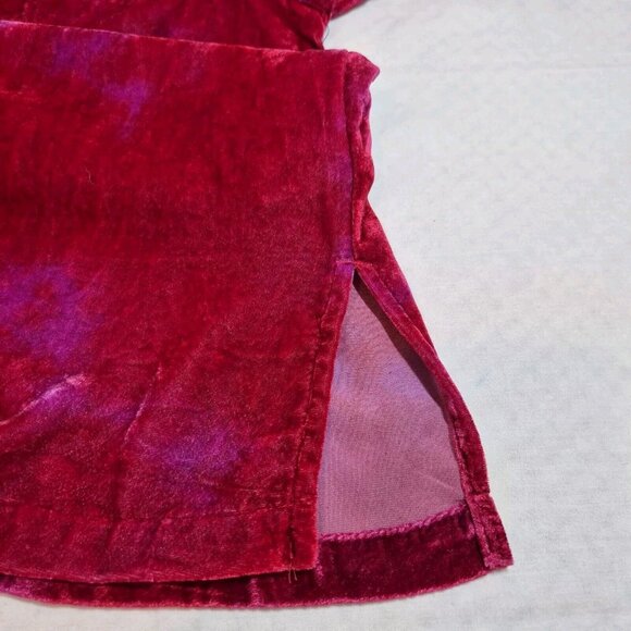 John Mark Women's Shirt Size L Red Pink Velvet Long Sleeve Button Front Tunic 44 - Picture 4 of 12